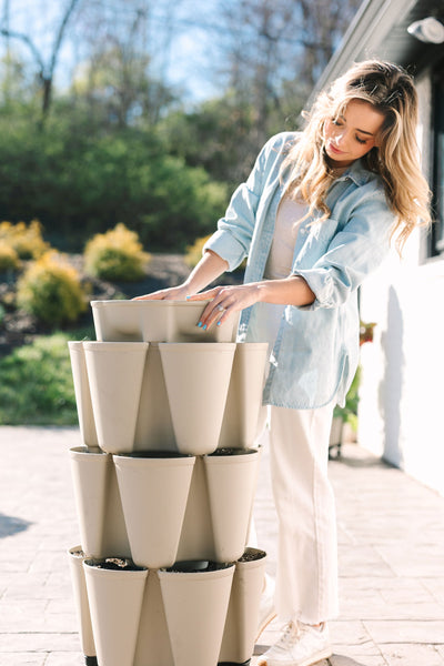 3 Tier GreenStalk Original Vertical Planter | Evergreen (Basic Texture)