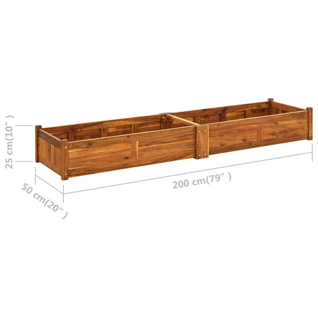 Garden Raised Bed Acacia Wood 78.7"x19.7"x9.8"