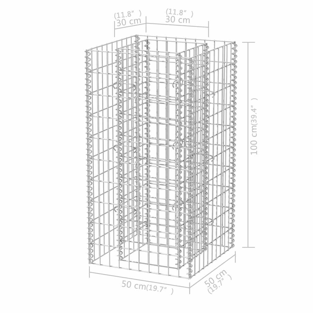Gabion Raised Bed Silver Galvanized steel Medium