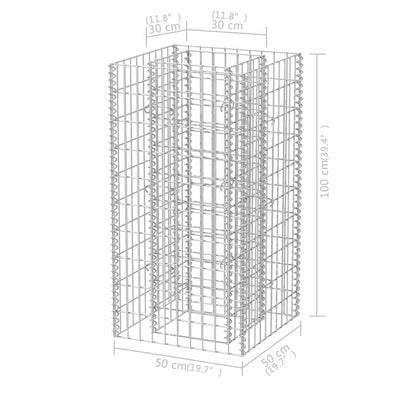 Gabion Raised Bed Silver Galvanized steel Medium