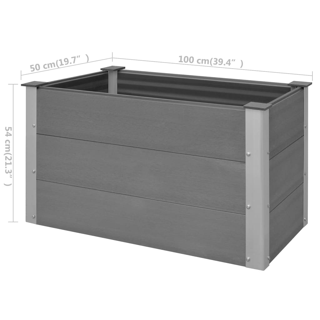 Garden Raised Bed WPC 39.4"x19.7"x21.3" Gray