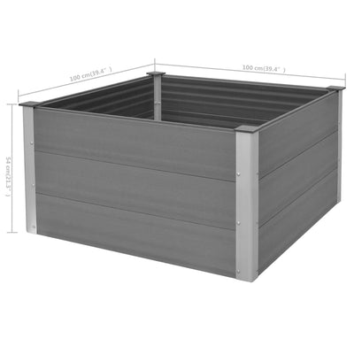 Garden Raised Bed WPC 39.4"x39.4"x21.3" Gray