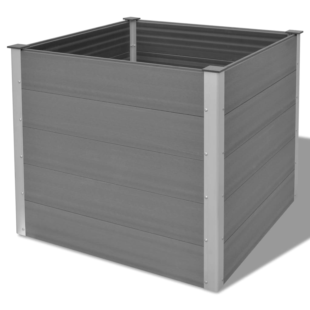 Garden Raised Bed WPC 39.4"x39.4"x35.8" Gray