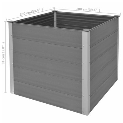 Garden Raised Bed WPC 39.4"x39.4"x35.8" Gray