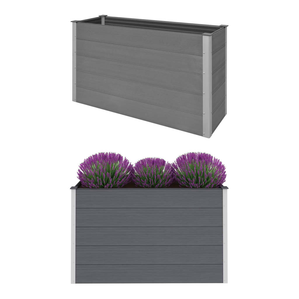 Garden Raised Bed WPC 59.1"x19.7"x35.8" Gray