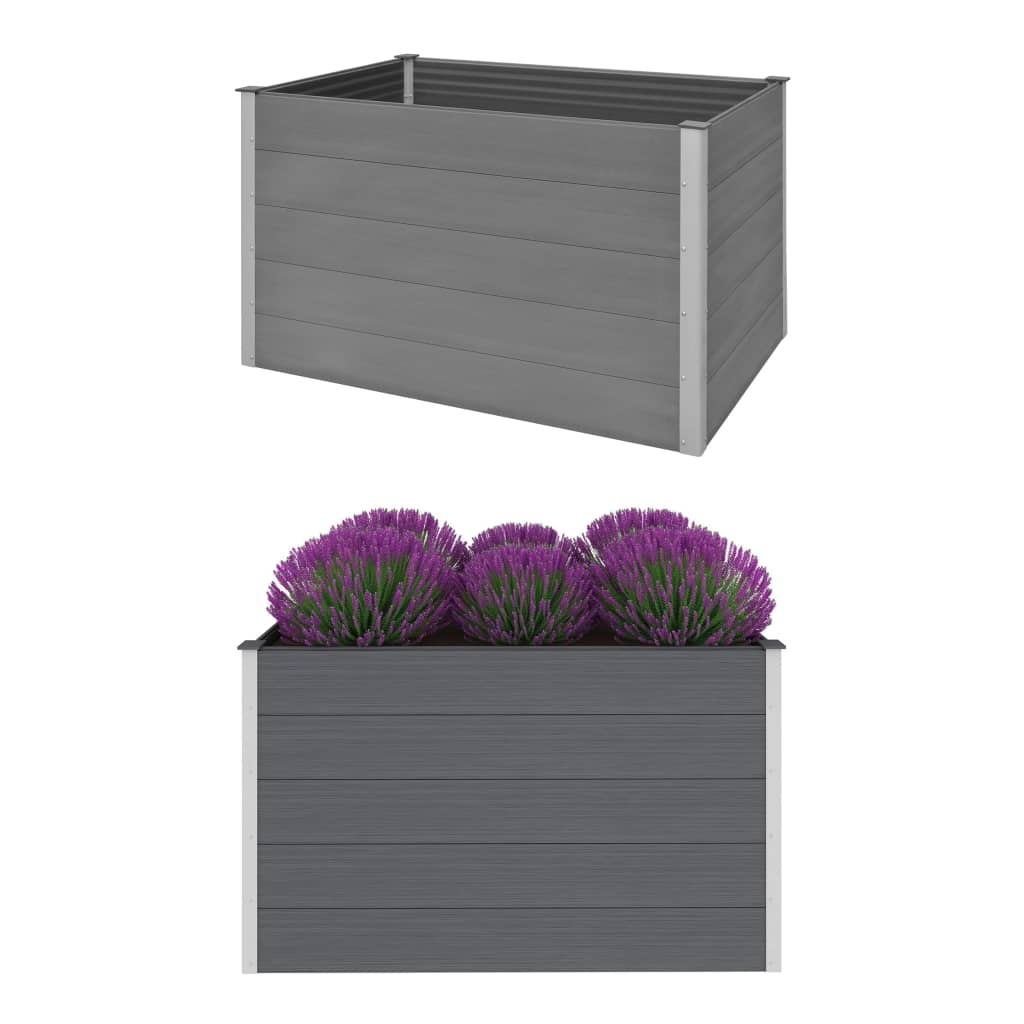 Garden Raised Bed WPC 59.1"x39.4"x35.8" Gray