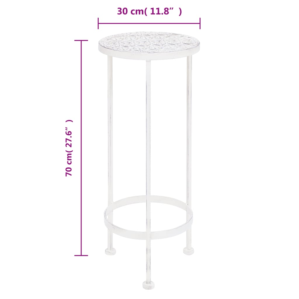 Plant Stand Set 3 Pieces Vintage Style Metal Antique White