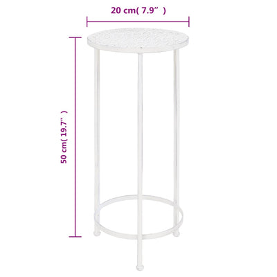 Plant Stand Set 3 Pieces Vintage Style Metal Antique White