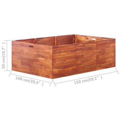 Garden Raised Bed Acacia Wood 59.1"x39.4"x19.7"