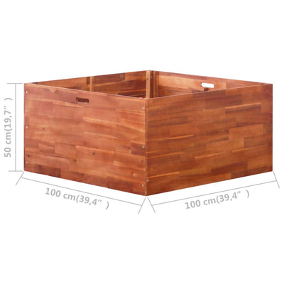 Garden Raised Bed Acacia Wood 39.4"x39.4"x19.7"