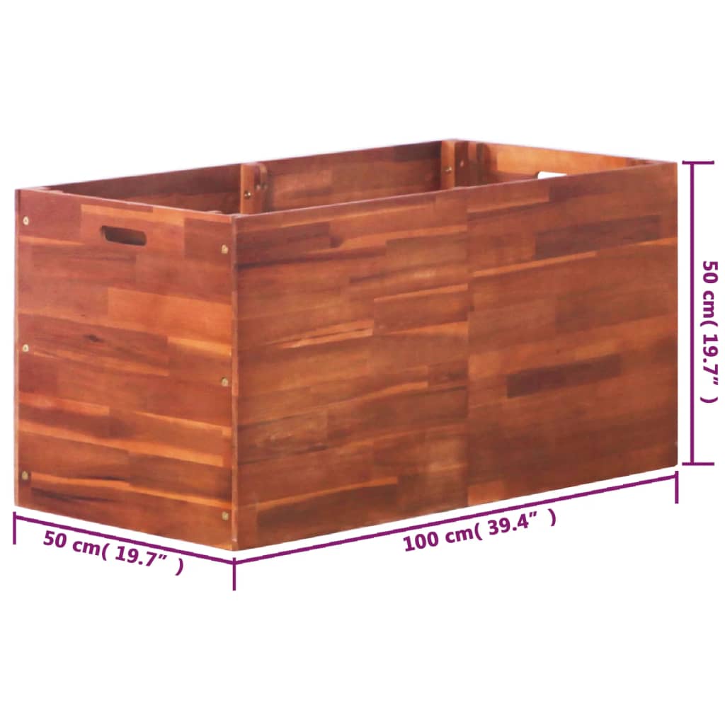 Garden Raised Bed Acacia Wood 39.4"x19.7"x19.7"