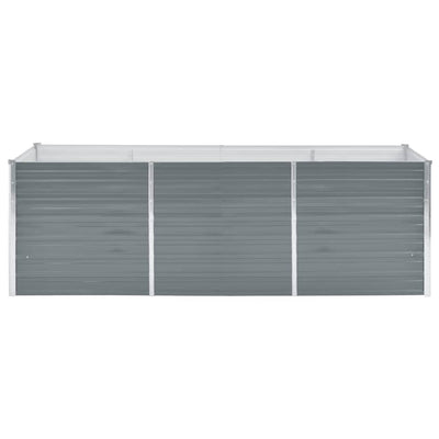 Garden Raised Bed Galvanized Steel 94.5"x31.5"x31.3" Gray