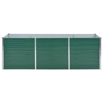 Garden Raised Bed Galvanized Steel 94.5"x31.5"x31.3" Green