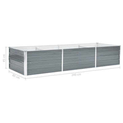 Garden Raised Bed Galvanized Steel 94.5"x31.5"x17.7" Gray