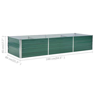 Garden Raised Bed Galvanized Steel 94.5"x31.5"x17.7" Green