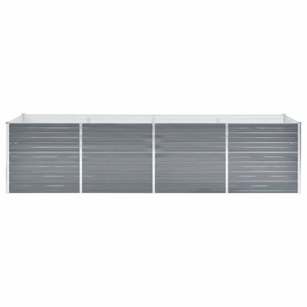 Garden Raised Bed Galvanized Steel 126"x31.5"x31.3" Gray