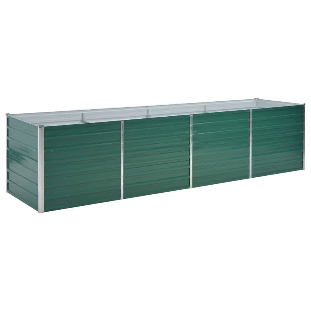 Garden Raised Bed Galvanized Steel 126"x31.5"x31.3" Green