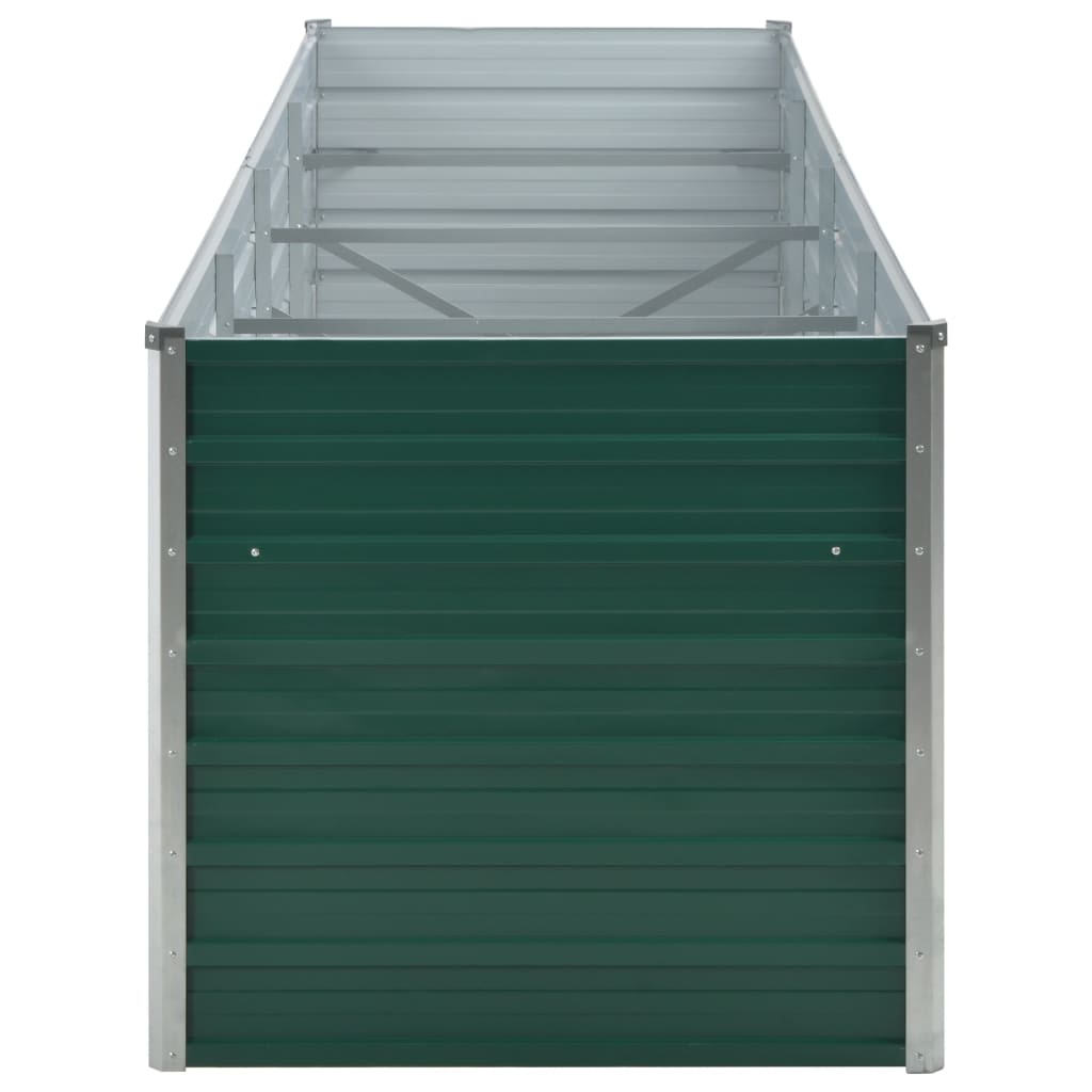 Garden Raised Bed Galvanized Steel 126"x31.5"x31.3" Green