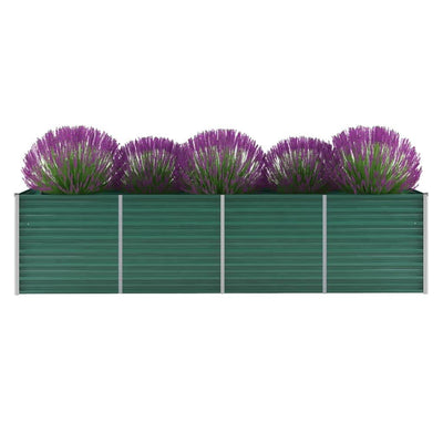 Garden Raised Bed Galvanized Steel 126"x31.5"x31.3" Green