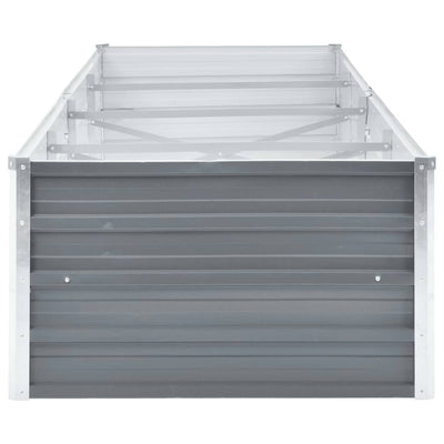 Garden Raised Bed Galvanized Steel 126"x31.5"x17.7" Gray