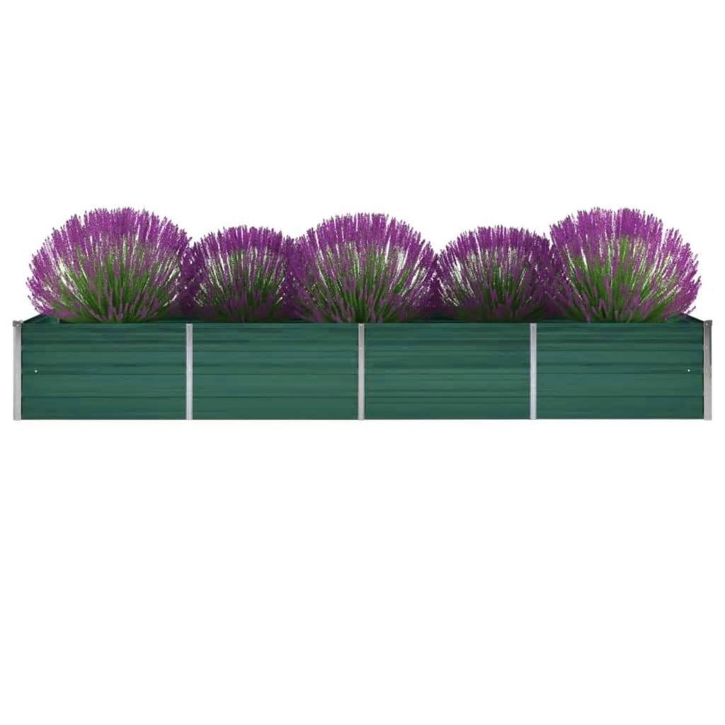 Garden Raised Bed Galvanized Steel 126"x31.5"x17.7" Green