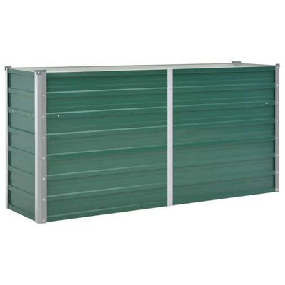 Garden Raised Bed Galvanized Steel 63"x15.7"x31.3" Green