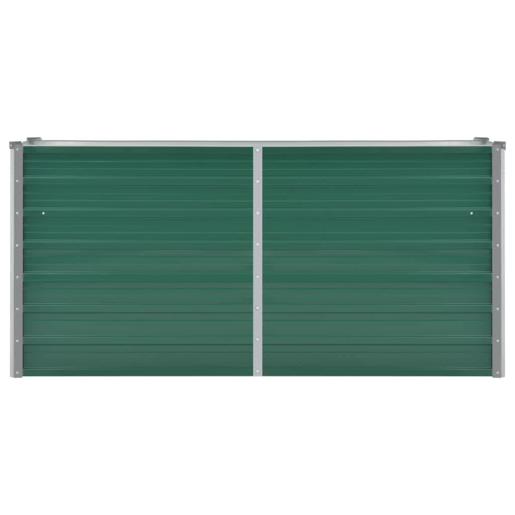 Garden Raised Bed Galvanized Steel 63"x15.7"x31.3" Green