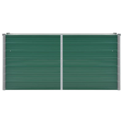 Garden Raised Bed Galvanized Steel 63"x15.7"x31.3" Green