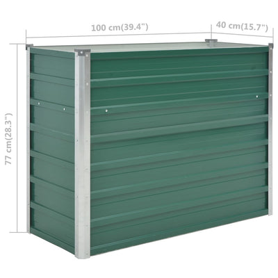 Garden Raised Bed Galvanized Steel 39.4"x15.7"x31.3" Green