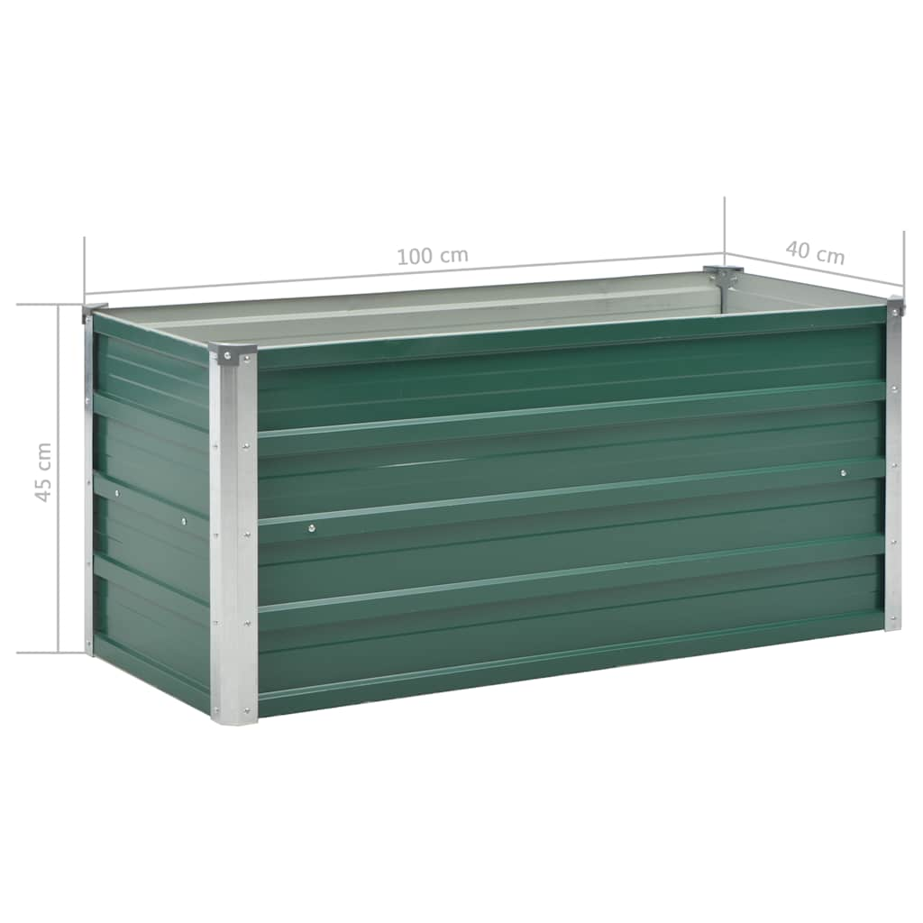 Garden Raised Bed Galvanized Steel 39.4"x15.7"x17.7" Green