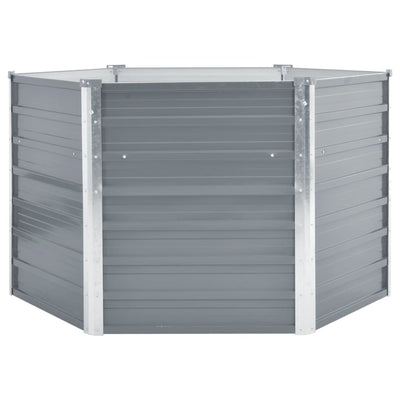 Garden Raised Bed Galvanized Steel 50.8"x50.8"x30.3" Gray