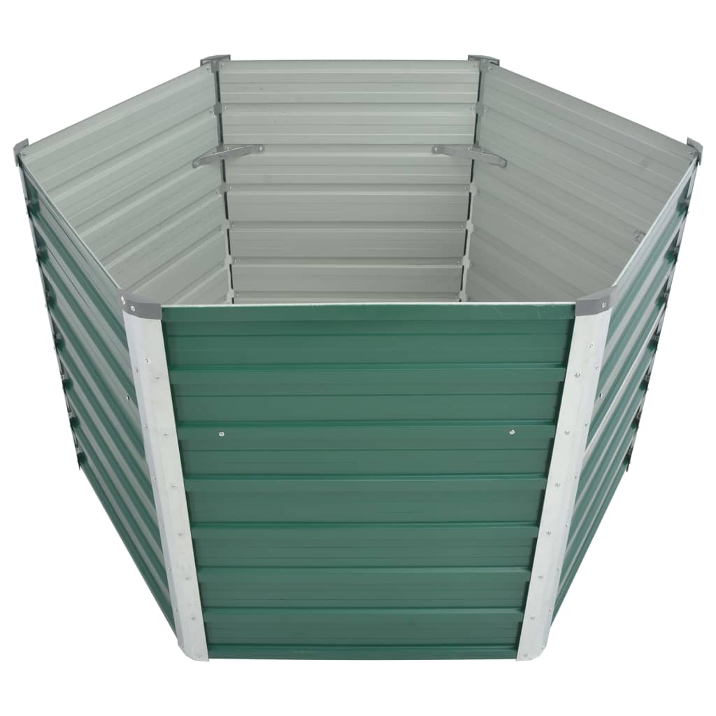 Garden Raised Bed Galvanized Steel 50.8"x50.8"x30.3" Green