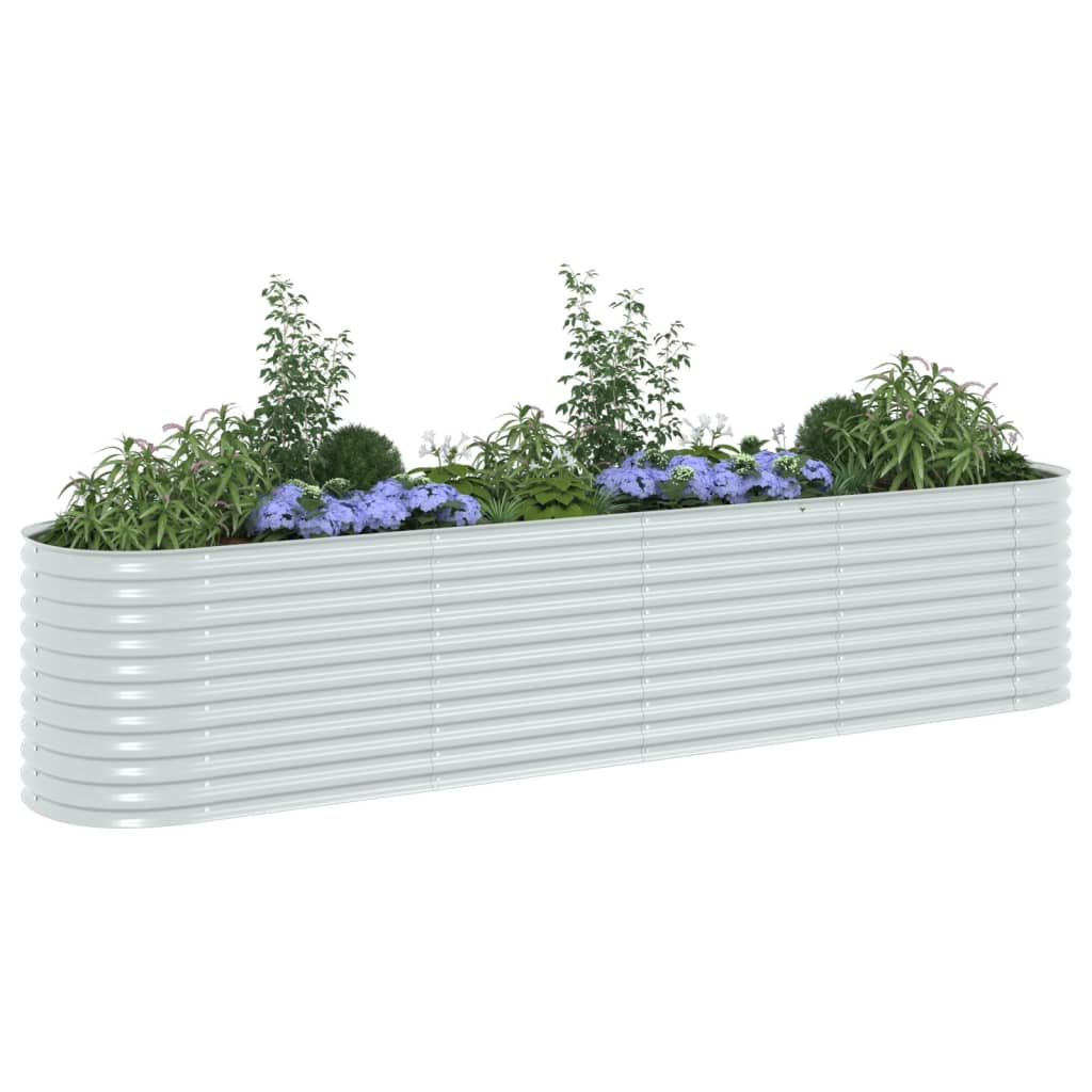 Garden Raised Bed 157.5"x31.5"x31.9" Galvanized Steel Silver