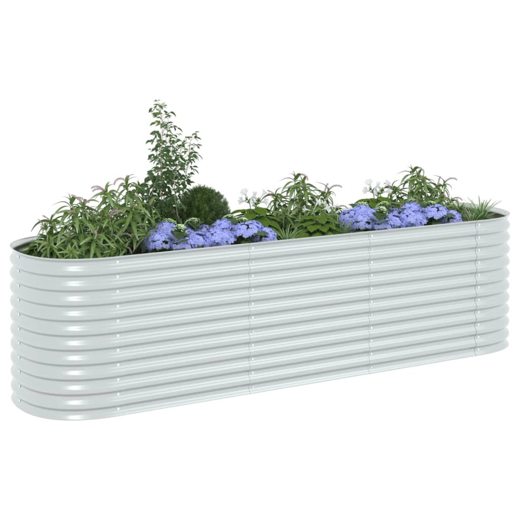 Garden Raised Bed 126"x31.5"x31.9" Galvanized Steel Silver