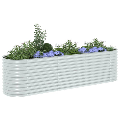 Garden Raised Bed 126"x31.5"x31.9" Galvanized Steel Silver