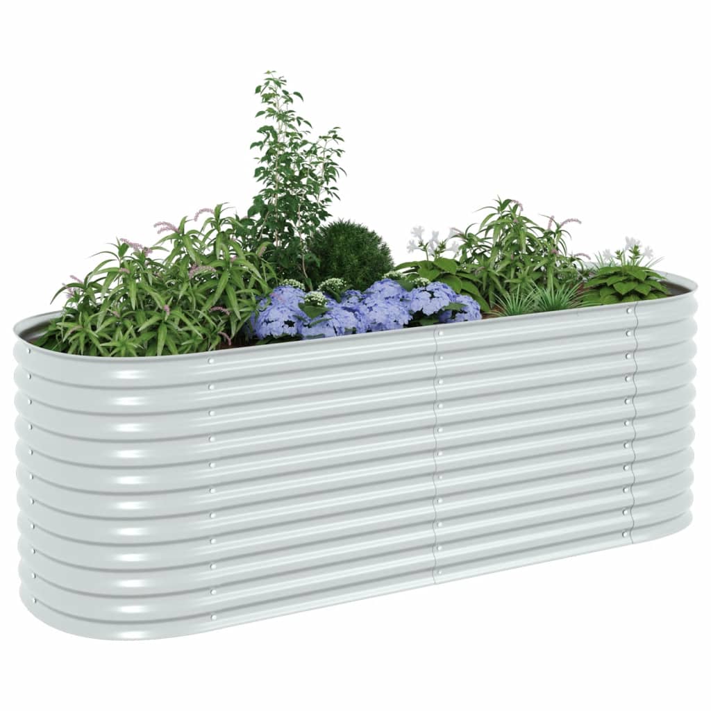 Garden Raised Bed 94.5"x31.5"x31.9" Galvanized Steel Silver