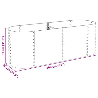 Garden Raised Bed 94.5"x31.5"x31.9" Galvanized Steel Silver