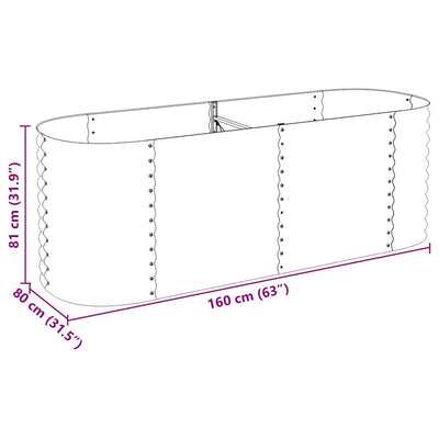 Garden Raised Bed 94.5"x31.5"x31.9" Galvanized Steel Silver