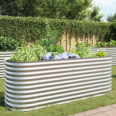 Garden Raised Bed 94.5"x31.5"x31.9" Galvanized Steel Silver