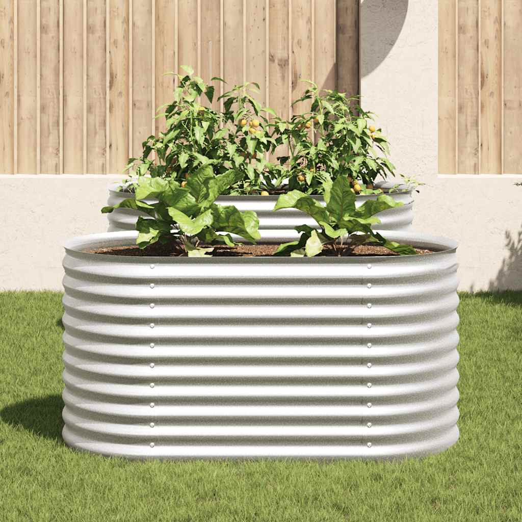 Garden Raised Bed Silver Galvanized Steel 63.0x31.5x31.9 in