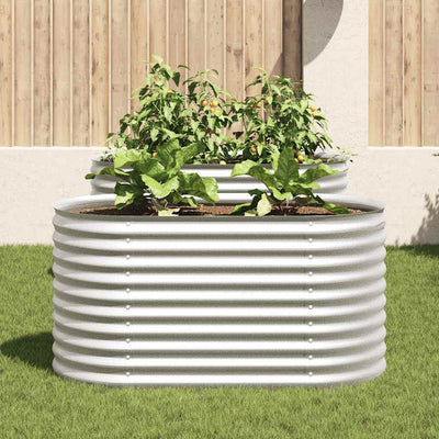 Garden Raised Bed Silver Galvanized Steel 63.0x31.5x31.9 in