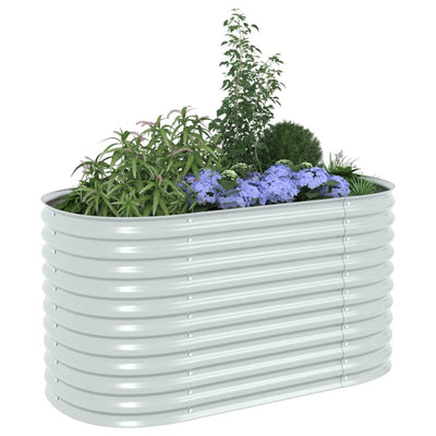 Garden Raised Bed 63"x31.5"x31.9" Galvanized Steel Silver