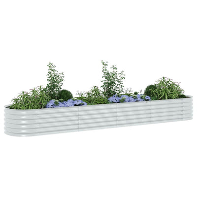 Garden Raised Bed 157.5"x31.5"x17.3" Galvanized Steel Silver