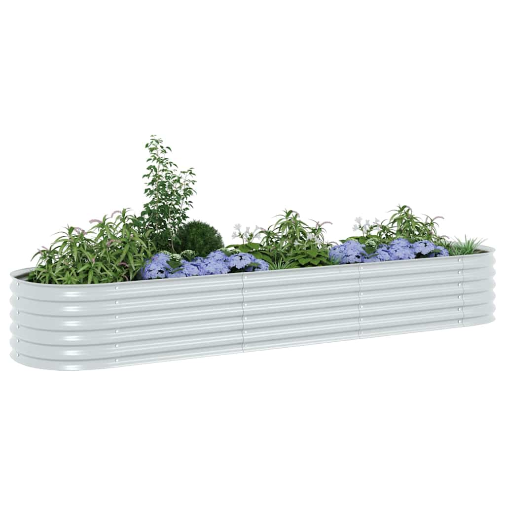 Garden Raised Bed 126"x31.5"x17.3" Galvanized Steel Silver