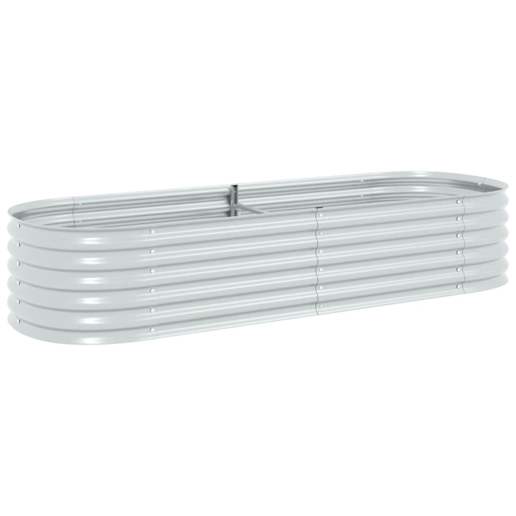 Garden Raised Bed 94.5"x31.5"x17.3" Galvanized Steel Silver