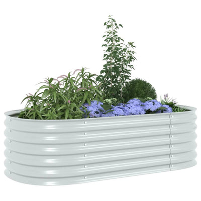 Garden Raised Bed 63"x31.5"x17.3" Galvanized Steel Silver