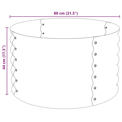 Garden Raised Bed 31.5"x31.5"x17.3" Galvanized Steel Silver