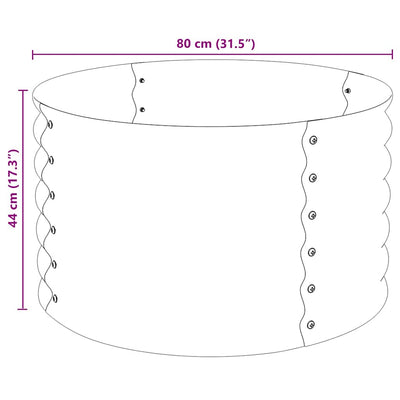 Garden Raised Bed 31.5"x31.5"x17.3" Galvanized Steel Silver