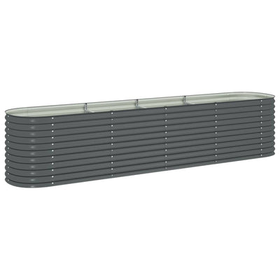 Garden Raised Bed 157.5"x31.5"x31.9" Galvanized Steel Gray