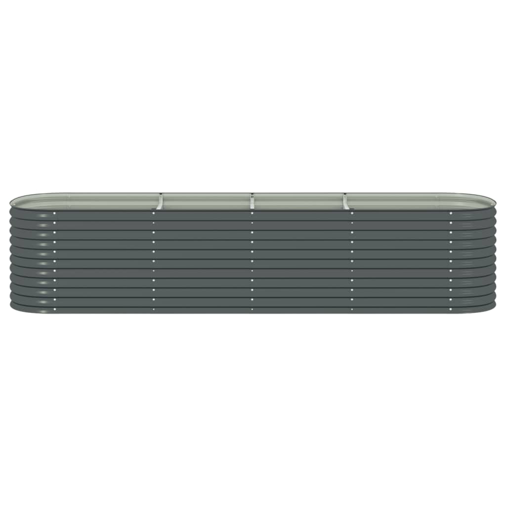 Garden Raised Bed 157.5"x31.5"x31.9" Galvanized Steel Gray